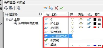 AutoCAD2019删除图层的操作方法步骤