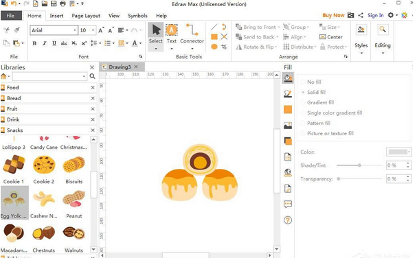 Edraw Max里绘制约克蛋酥操作方法