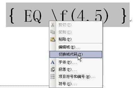 word2003使用EQ域输入数学公式的操作方法