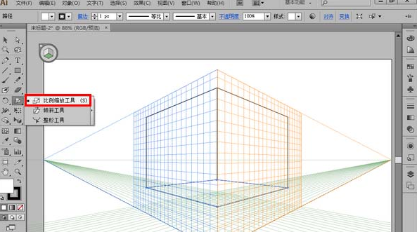 adobe illustrator cs6使用透视网格工具制作三维图片的操作教程