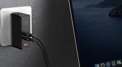 倍思上架一款全新氮化镓充电头设备：2C1A三口快充