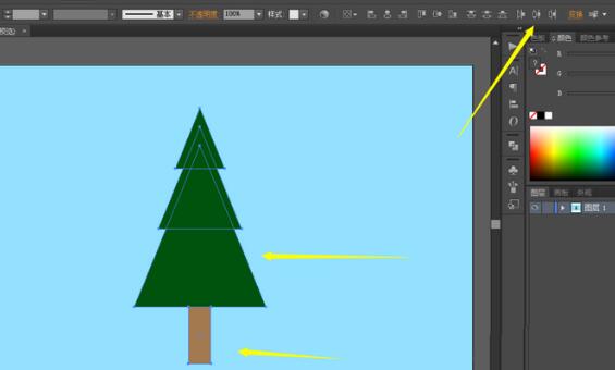 adobe illustrator cs6制作卡通效果绿色树的操作内容讲解