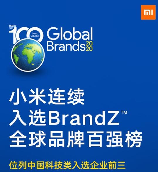 小米宣布：拿下中国科技类品牌前三