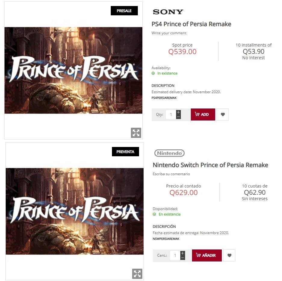 PS4/NS版《波斯王子重制版》迎来预售 11月正式上线
