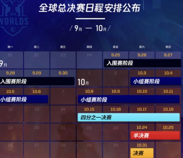 英雄联盟2020全球总决赛赛程发布