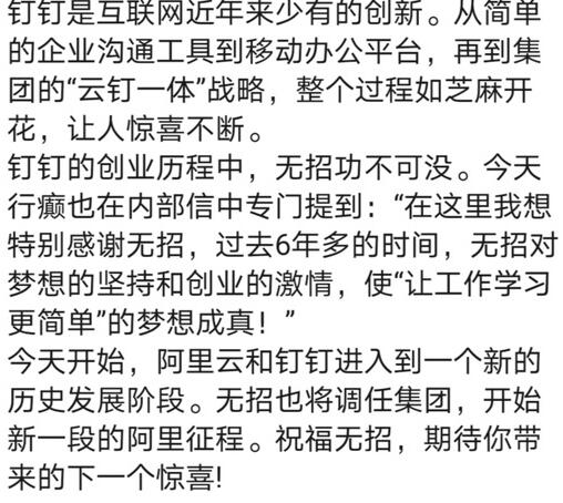 钉钉升级成大钉钉事业部 确保 “云钉一体”战略全面落地