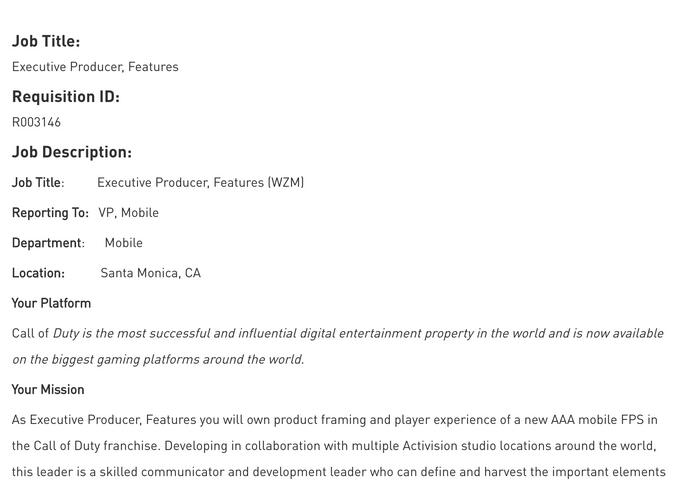 《使命召唤：战区》可能上线手游版本