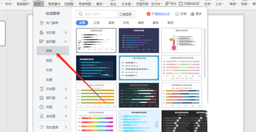wps ppt幻灯片中怎么插入彩色条形图?wps ppt幻灯中插入彩色条形图的步骤教程