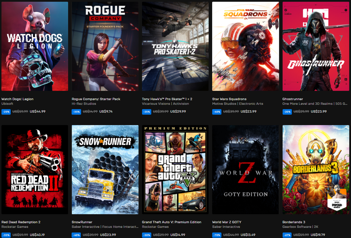 EPIC开启黑色星期五促销 多款游戏参与其中