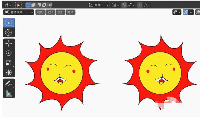 blender2.9如何画卡通小太阳图形?blender2.9画卡通小太阳图形教程