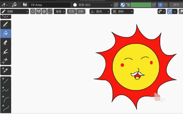 blender2.9如何画卡通小太阳图形?blender2.9画卡通小太阳图形教程