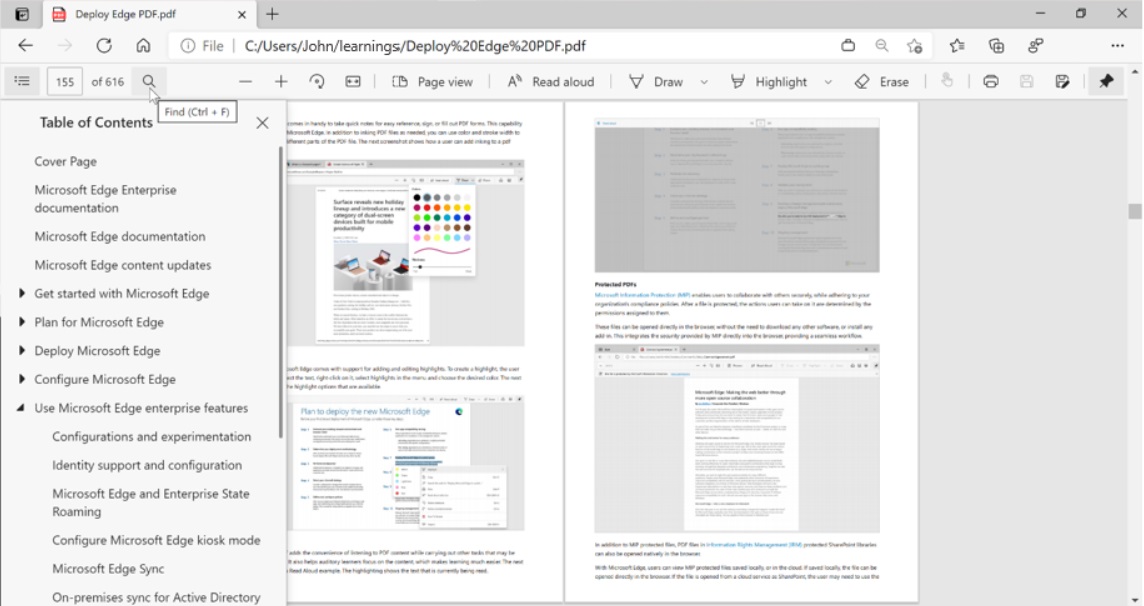 微软 Edge 浏览器发布 PDF 阅读器更新计划 将支持目录、页面视图等