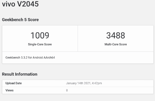 vivo S9首个Geekbench 5跑分出炉：多核性能赶超骁龙870