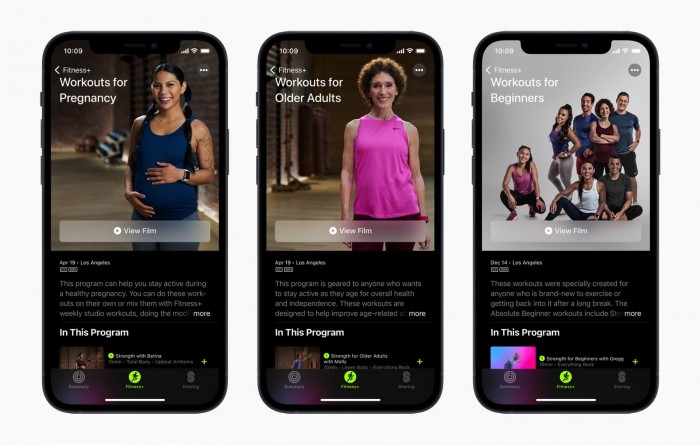 苹果 Fitness+ 新增三个类别锻炼：孕妇、老年人、初学者