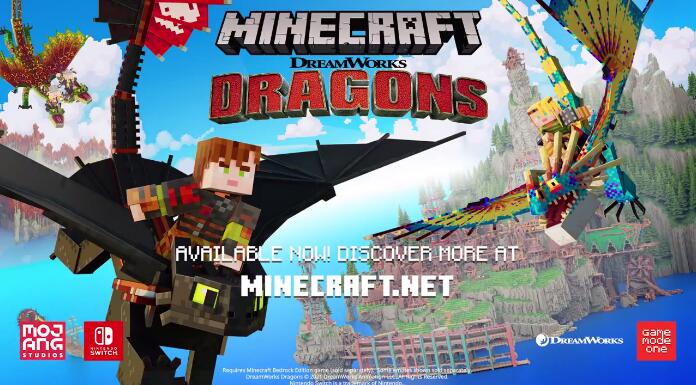 《我的世界》全新DLC驯龙高手正式推出 新增角色、飞龙、场景