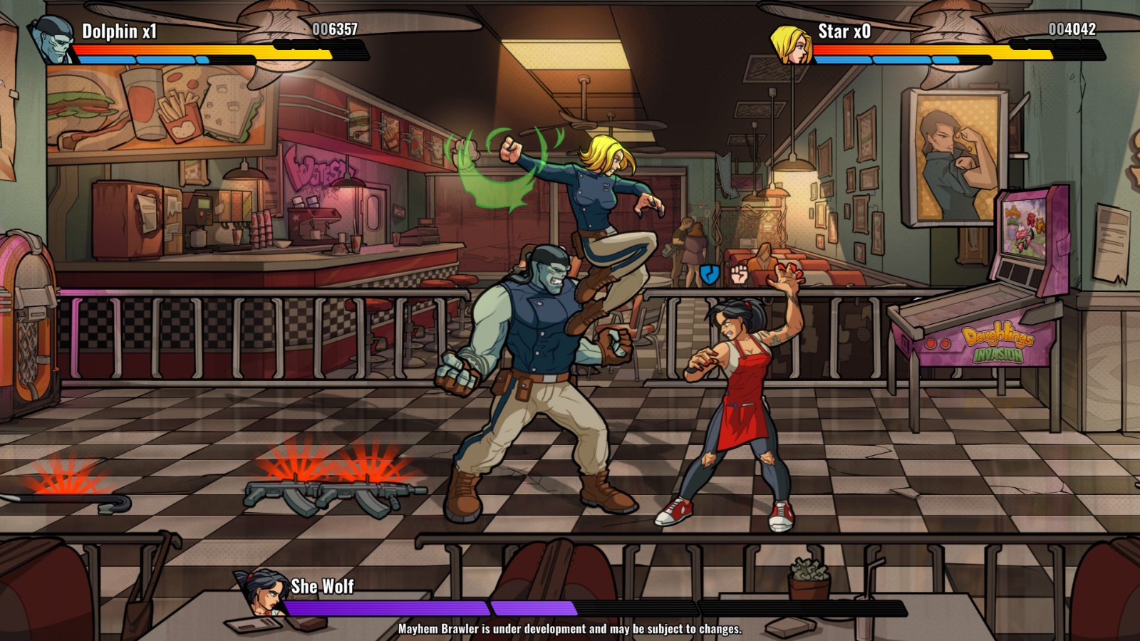 街机清版动作游戏《Mayhem Brawler》上架Steam 8月18日发售支持简中