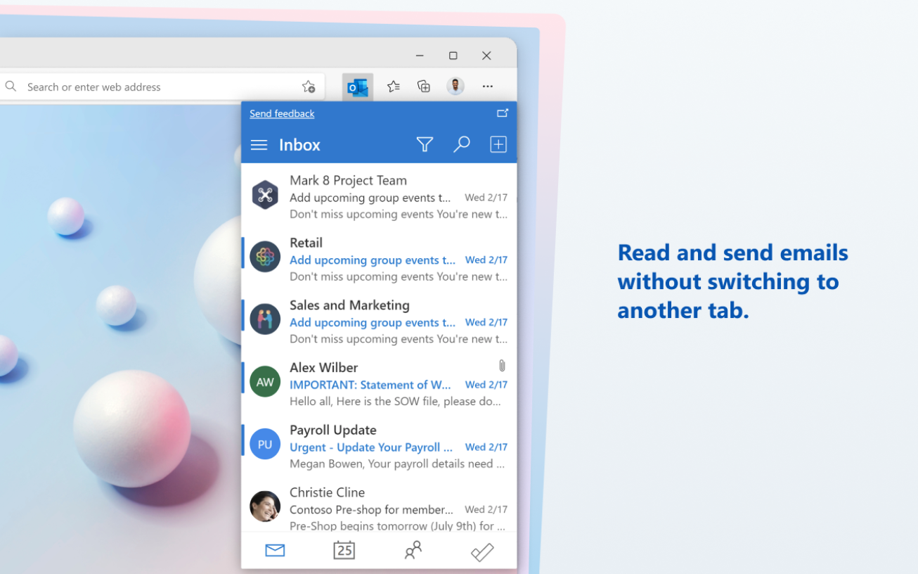 Edge 浏览器插件商店上架 Outlook 插件预览版 新增悬浮窗管理邮件