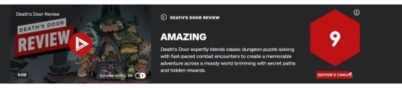 IGN 9分：《死亡之门》是经典塞尔达地牢探险游戏必玩之作