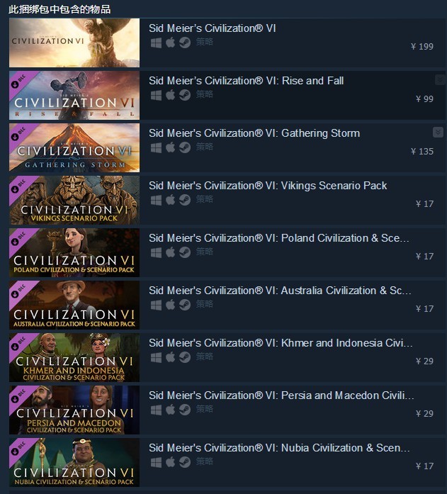 Steam售价Bug！《文明6》白金版0.8折 仅售44.72元