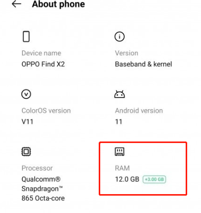 OPPO Find X2更新内存扩展功能：8GB秒变15GB