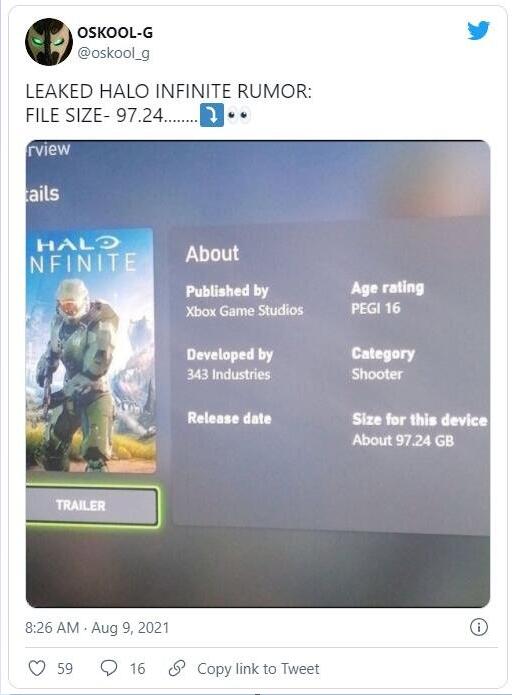 《光环：无限》游戏容量大小曝光 近100GB