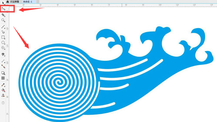 cdr怎么画波浪花纹？cdr贝塞尔工具绘制浪花教程分享