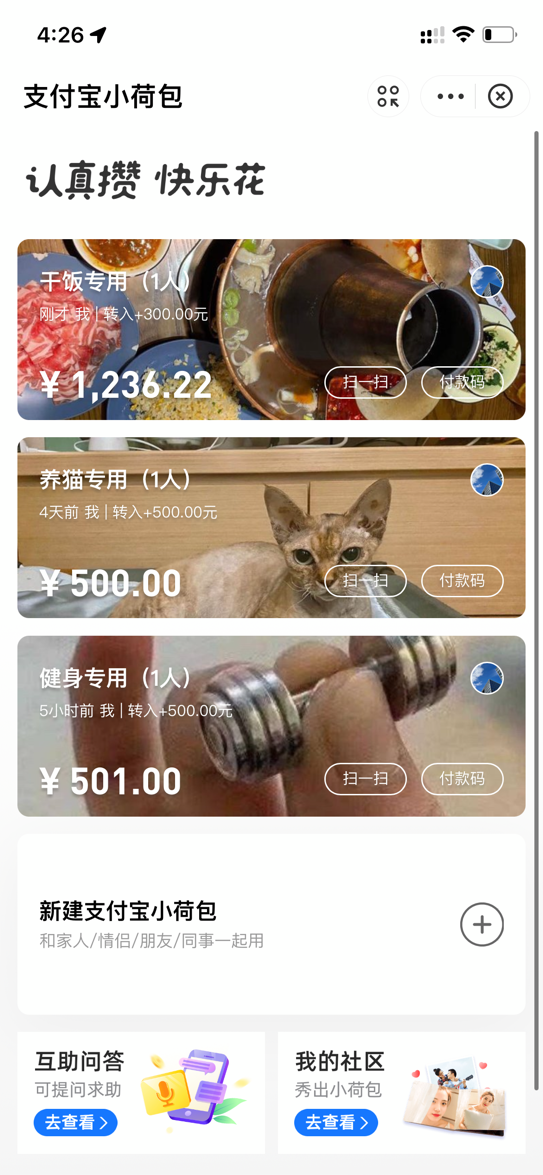 支付宝最新功能“支付宝小荷包”上线啦