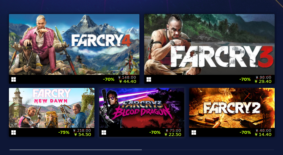 Steam开启育碧专场优惠活动 最高优惠80%
