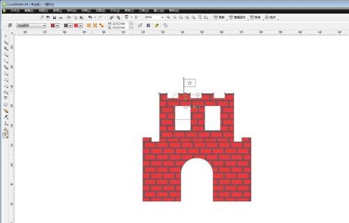 cdr x6怎么给城堡填充砖墙效果？cdr x6给城堡填充砖墙效果教程