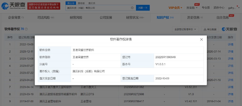 《王者荣耀世界》软件著作权获批准