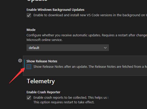 Vscode怎么隐藏发行说明? Vscode隐藏发行说明教程