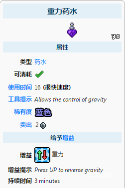 泰拉瑞亚重力药水怎么使用?泰拉瑞亚重力药水使用攻略