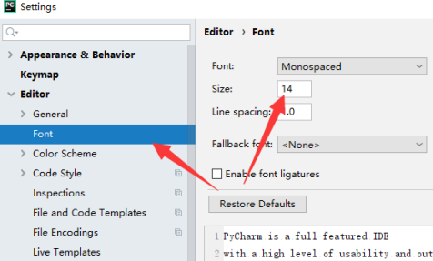 pycharm怎么调整字体大小？pycharm调整字体大小的方法