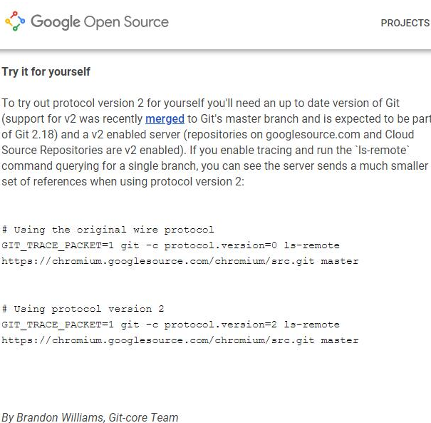 谷歌迎来第二个版本Git协议：性能显著提升